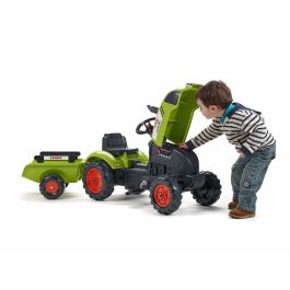 Falk Claas Arion Tractor de Pedales y Cargador Retroexcavadora con Remolque Basculante y Capó de Apertura para Niños 2-5 Años