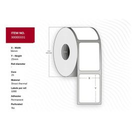 Capture Label 56x25 - Core 25. White. Top-coated. DT. Permanent. 1.000 labels per roll. 24 rolls per box Precio: 136.68999982. SKU: B164C97Q55