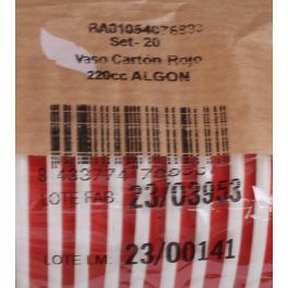 Algon Set-20 Vaso Carton Rojo 220 cc (20 Unidades)