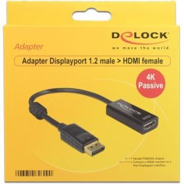 DELOCK Adapterkabel DisplayPort 1.2 Stecker > HDMI Buchse schwarz 4K Passiv Precio: 30.2379. SKU: B1CPYCA26D
