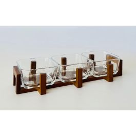 DKD Home Decor Aperitivo Set de 3 Cristal y Acacia Transparente y Natural 12 x 6 x 32 cm Precio: 9.5900002. SKU: B1CVPVKDW5