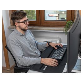 Sandberg Alfombrilla XXL con Reposamuñecas 712x350mm Negro, Base Antideslizante, para Gaming