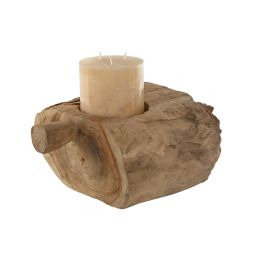 DKD Home Decor Indonesia 1c24 Portavela Natural Teca Antiguo Surtido con Asa Mortero 25 x 15 x 30 cm