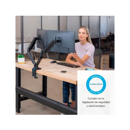 Fellowes Platinum Series Dual Arm Brazo para Doble Monitor Plano, Soporte Ajustable VESA hasta 9kg por Pantalla, 27 Pulgadas