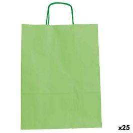 Fama Bolsa De Asa Retorcida de Papel Verde Claro 15x8x21 cm 125 gr (Set de 25 Unidades) (Set de 25)
