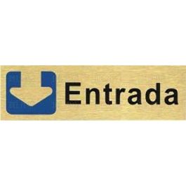 DUVER Placa de Señalización de Aluminio Color Oro de 150x45 mm para Puerta - Texto 'Entrada' Precio: 4.49999968. SKU: B1CCNTESQR