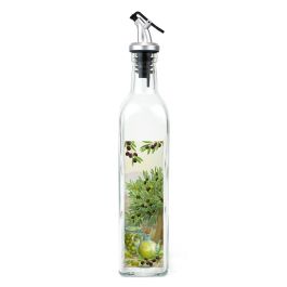 Inde Aceitera de vidrio con tapa ABS, 500 ml, ideal para aceite de oliva y vinagre, capacidad 500 ml (24 Unidades)