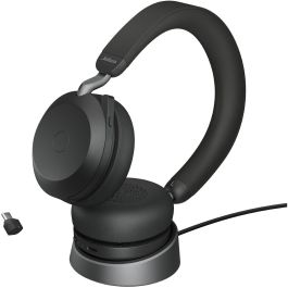 Jabra Evolve2 75 Link380c UC Stereo Auriculares Inalámbricos y Alámbricos, Llamadas/Música, Negro