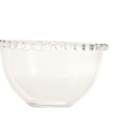 DKD Home Decor Bol de Cristal 460ml Transparente Apto para Microondas y Lavavajillas 13.3x13.3x7.5cm
