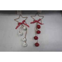 DKD Home Decor Decoración Colgante Navidad Tradicional Estrella Cascabel Rojo Blanco, 6 Unidades Surtidas, Metal y Cuerda 42 cm Precio: 12.1242. SKU: B1HBGSB8LV