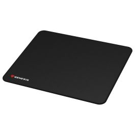 GENESIS Alfombrilla Gaming Carbon 500 M Logo Negro, Tela y Caucho, Resistente al Agua, Precisión y Suave Deslizamiento, 300x250x2.5mm
