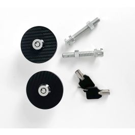 Occ Motorsport Cierres Capot Competición Con Llaves Negro-Plata Carbono OCCRC009