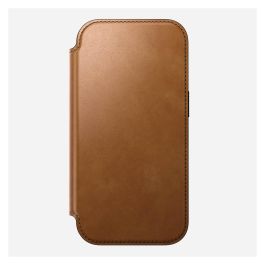 Nomad Folio Modern Leather para iPhone 17 Pro, Compatible con MagSafe, Cuero, Cierre Magnético, con Bolsillo para Tarjetas, Color Bronceado