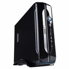 Hiditec SLM30 Minitorre PC Slim Micro ATX/ITX con Fuente de Alimentación, USB 3.0 y Lector de Tarjetas Integrado, Negro