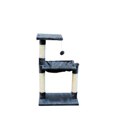 Gloria Árbol Rascador para Gatos Sena Gris Claro | Múltiples Postes de Sisal, Hamaca Suave y Plataforma Alta para Descanso