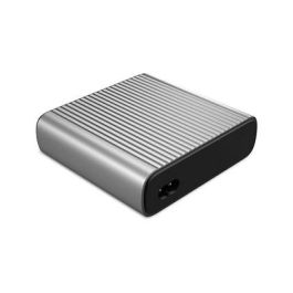 HYPER Cargador de Escritorio 245W GaN para Portátil, Smartphone, Tableta, Negro/Plata, 4 Puertos USB Tipo C, Carga Rápida