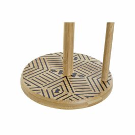 DKD Home Decor Portarrollos de Baño Basicos de Bambú Natural y Negro, 16.5x16.5x35 cm