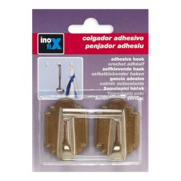 Inofix Colgador adhesivo madera 2061-8-000, PVC, marrón, blister 2 unid.