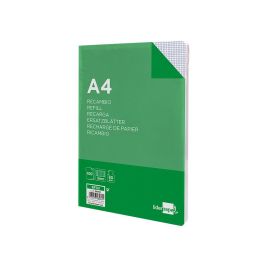 Recambio Liderpapel A4 100 Hojas 60 gr-M2 Cuadro 3 mm Con Margen 4 Taladros