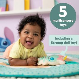 Bright Starts BRI0074451174467 Disney Baby - Alfombra de Juego para Bebé Stitch, Evolutiva con Juguetes Sensoriales, Peluche, Espejo, Cojín y Sonajero