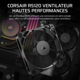 Corsair RS120 Ventilador PWM de 120 mm para PC - Enfriamiento Silencioso y Eficiente, Máximo Flujo de Aire, Negro, Conector 4 pines
