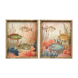 DKD Home Decor Cuadro Mediterraneo Multicolor Cristal Ratan 2.5 x 70 x 55 cm (2 Unidades) Precio: 109.50000028. SKU: B183LKDPN2