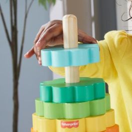 Mattel Pirámide de Madera con Aros Apilables Fisher-Price para Bebés a Partir de 6 Meses