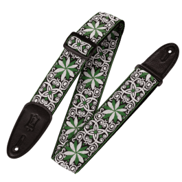Levy's Correa Hootenanny Series Poly Jacquard 2" - Floral Verde Y Blanco