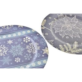 DKD Home Decor Centro Mesa Navidad Moderna Negro Dorado 33 x 2 x 33 cm (12 Unidades)