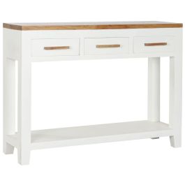 Mesa auxiliar DKD Home Decor Blanco Marrón Acacia Madera de mango 110 x 30 x 80 cm