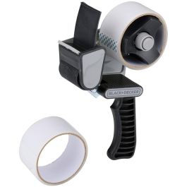 Black+Decker Dispensador de Cinta de Embalaje con 2 Rollos de 48 mm x 15 m