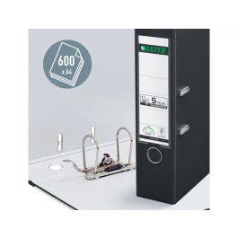 Leitz Archivador de Palanca CO2 Neutral Cartón Jaspeado DIN A4 Lomo 80 mm Color Negro