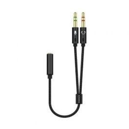 AISENS - CABLE ADAPTADOR AUDIO JACK 3.5 4PINES/H-2XJACK 3.5 3PINES/M, NEGRO, 25CM Precio: 1.68999974. SKU: B16ZH4DBK7