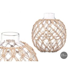 Esfera de Vidrio con Cuerda Natural Giftdecor 21x23x21 cm (4 Unidades) Precio: 57.58999961. SKU: B192BKN2NT