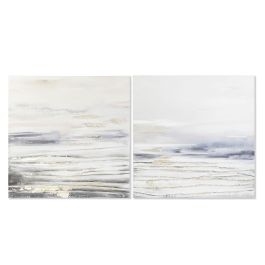 DKD Home Decor Cuadro Abstracto Moderno Pintado a mano Azul y Gris 90 x 90 cm (2 Unidades) Precio: 78.64758. SKU: B1D8CYAEV2