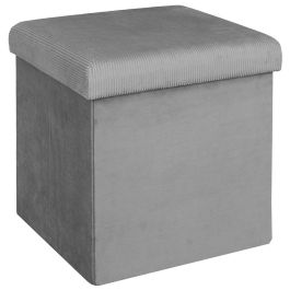 Home Deco Factory Lounge Caja-Puf Plegable Gris Terciopelo 38x38 cm Precio: 14.9000005. SKU: B12CWWXGXM