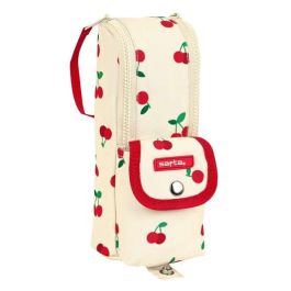 Estuche Escolar Safta Cherry Beige (6 x 21 x 6 cm)