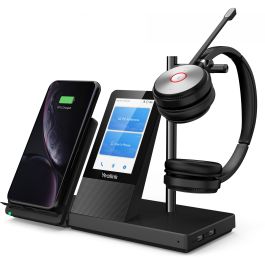 Yealink WH66 Dual UC DECT Auriculares Binaurales Inalámbricos para Oficina USB con Estación de Carga y Pantalla Táctil
