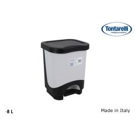 Cubo de Basura a Pedal 8L Idea Negro/Gris - Tontarelli (6 Unidades) Precio: 33.68999975. SKU: B1ATX8G47G
