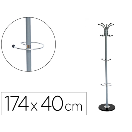 Q-connect Perchero Metálico Gris de Pie con 10 Colgadores y Paraguero 174x40cm Precio: 52.5000003. SKU: B18TPB83DC