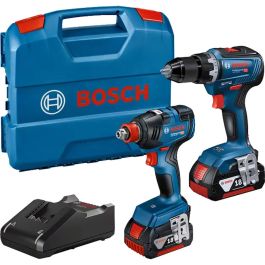 Bosch Professional Kit Combo 2 Herramientas 18V: Atornillador de Impacto GDX 18V-200, Taladro GSR 18V-55, 2 Baterías 4.0Ah y Cargador