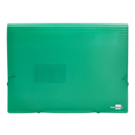 Liderpapel 32113 Carpeta Clasificadora Fuelle Polipropileno DIN A4 Verde Transparente 13 Departamentos