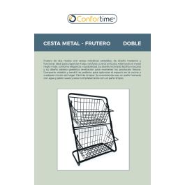 Confortim Frutero Doble de Metal para Cocina/Comedor - 28 x 18 x 39 cm (6 Unidades)