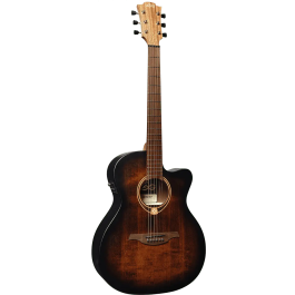 LAG Tramontane 70 A/E Guitarra Acústica Electroacústica Auditorium Cutaway Black & Brown Burst