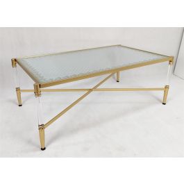 Mesa Centro Glam DKD Home Decor Dorado Transparente 70 x 45 x 120 cm