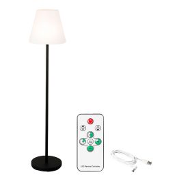 Lumineo 894459 Lámpara de Pie LED Recargable para Exterior e Interior con Mando a Distancia, Blanco y Negro, 150 cm