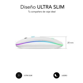 SUBBLIM Raton LED Dual Flat Mouse White