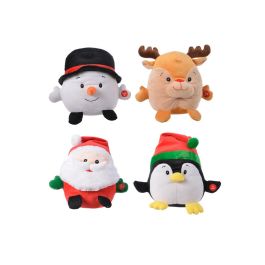 Decoris Muñeco Navideño Cantarín con Vibración y Sonido - 4 Modelos Surtidos (Muñeco de Nieve, Santa, Reno, Pingüino) 21x20x21cm