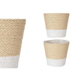 Ibergarden Macetero de Cuerda con Interior de Plástico, Colores Blanco y Natural, 12.5x12 cm - Medidas Totales 14x13x14 cm (24 Unidades) Precio: 51.49999943. SKU: B1E5JABYF5