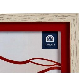 Giftdecor Portafoto Natural Borde Rojo 15x20cm (Set de 24)